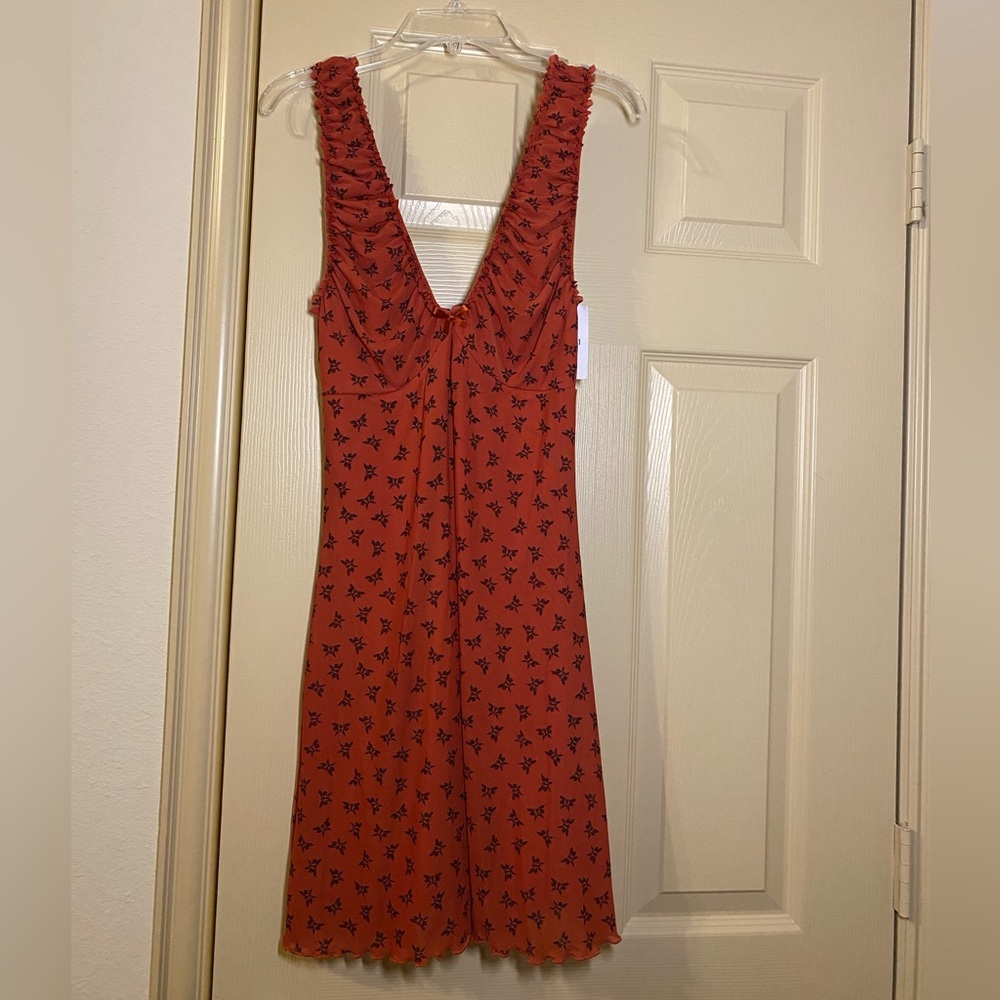NWT Forever 21 Y2K Grunge Red Black Butterfly Minidress